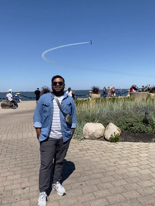 Sai Srinivas at a lakefront